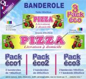 Banderole PIZZA livraison à domicile Pack éco au choix