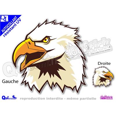 Autocollant AIGLE AMERICAIN TETE sticker résistant UV