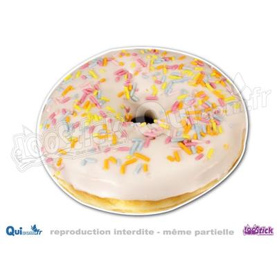 Autocollant Donut Blanc Vermicelles (ref1)