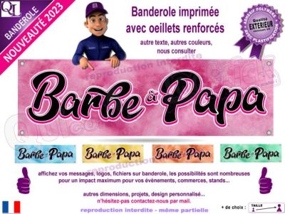 Banderole BARBE à PAPA noir plv stand Forain (deco2)