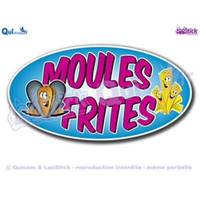 Autocollant Cartoon lettrage MOULES FRITES