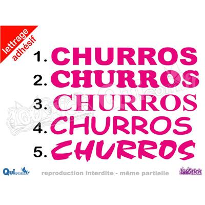 Lettrage Adhésif CHURROS droit