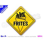 Autocollant FRITES panneau australien jaune