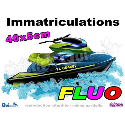 Immatriculations Jet-Ski Adhésif FLUO 40cm