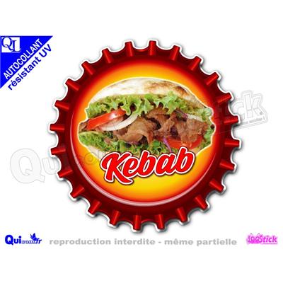 Autocollant KEBAB motif capsule adhésif résistant UV