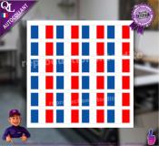 autocollant 24 rectangles tricolores BLEU BLANC ROUGE