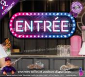 Autocollant enseigne foraine ENTREE effet néon