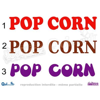 Lettrage Adhésif Pop-Corn