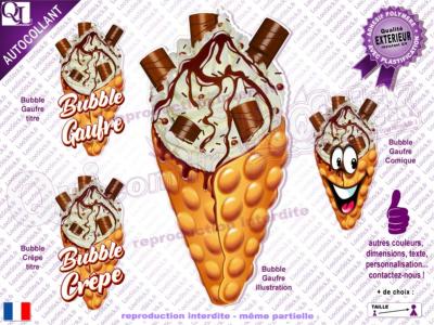 Autocollant BUBBLE Gaufre Chocolat