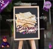 Autocollant BUGNES oreillettes TITRE sticker