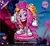 Autocollant CONFISERIES FORAINES mascotte ref1