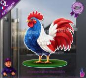Autocollant COQ TRICOLORE FRANCE ref1