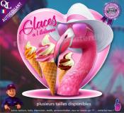 Autocollant GLACES  l'ITALIENNE flamand rose 1
