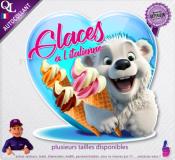 Autocollant GLACES à l'ITALIENNE ours blanc 1