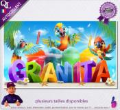 Autocollant GRANITA TITRE 3D PERROQUETS affiche adhésive