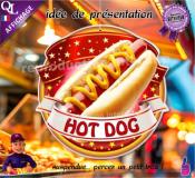 PANCARTE PLV PVC HOT DOG ruban forain