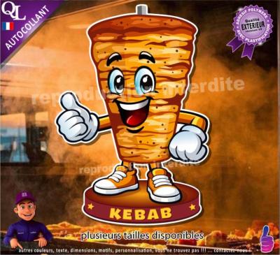 Autocollant KEBAB BROCHE MASCOTTE COMIQUE ref1