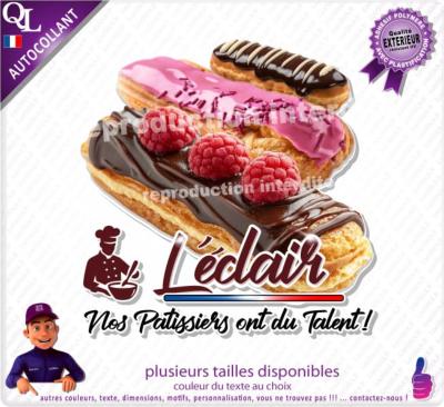 Autocollant L'ECLAIR nos patissiers ont du talent