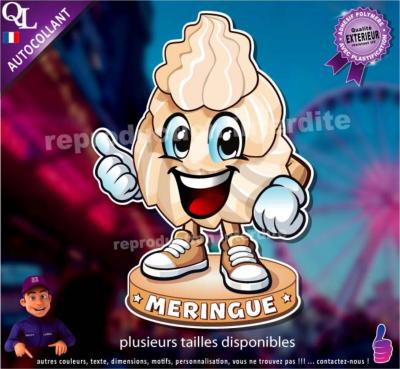 Autocollant MERINGUE mascotte comique ref1