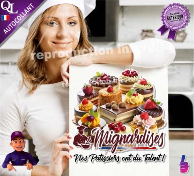 Autocollant MIGNARDISES nos patissiers ont du talent
