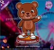 Autocollant OURS GUIMAUVE CHOCOLAT mascotte