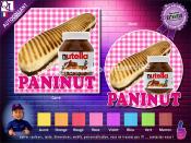 Autocollant PANINI NUTELLA "PANINUT" motif serviette carr ou rond