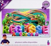 Autocollant REGLISSE AMERICAIN titre 3D caméleon affiche