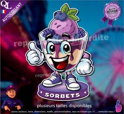 Autocollant SORBETS MASCOTTE COMIQUE ref1