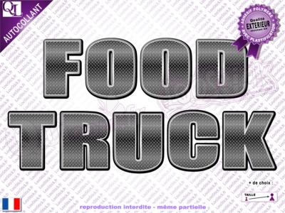 Autocollant Titre FOOD TRUCK lettres adhésives effet Métal