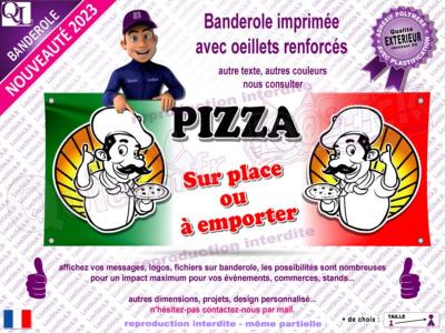 Banderole PIZZA Italie sur place ou à emporter (deco1)