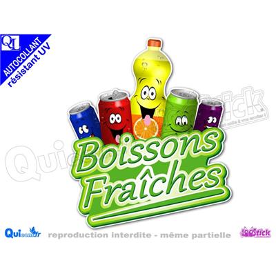 autocollant BOISSONS FRAICHES COMIQUES vert