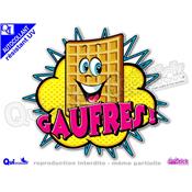 Sticker GAUFRES bulle comique adhsif rsistant UV