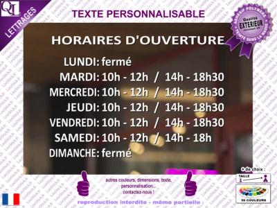 Lettrage Adhésif Horaires Détail Jours