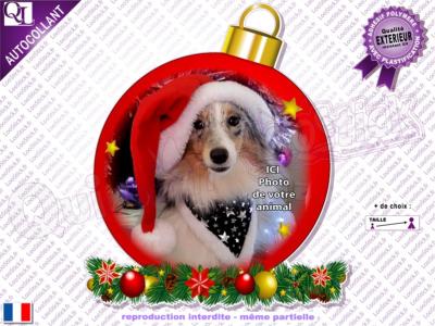 Autocollant Mon CHIEN boule de Noël