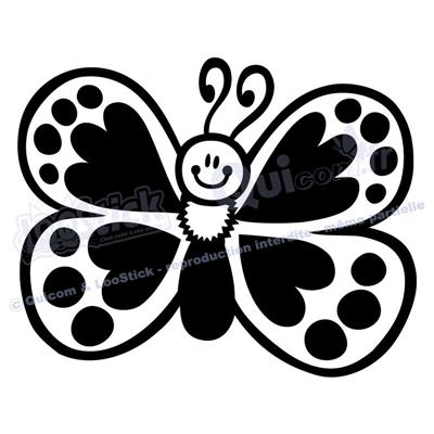 2 stickers PAPILLON 25x20cm