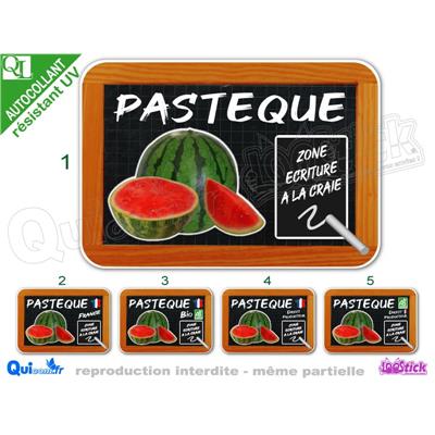 Sticker affiche PASTEQUE motif ardoise avec ZONE CRAIE