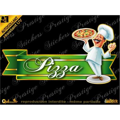sticker Prestige PIZZA PIZZAIOLO BANDEAU VERT résistant UV