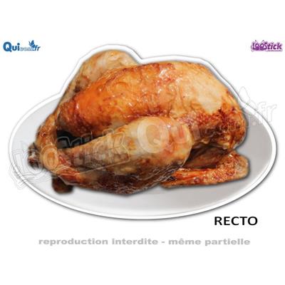 Autocollant Poulet Rôti assiette