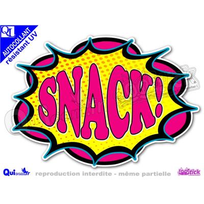 Sticker SNACK bulle comique adhésif résistant UV