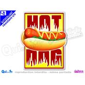 Autocollant HOT DOG encadr marron