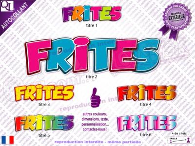 Autocollant Titre FRITES Cartoon