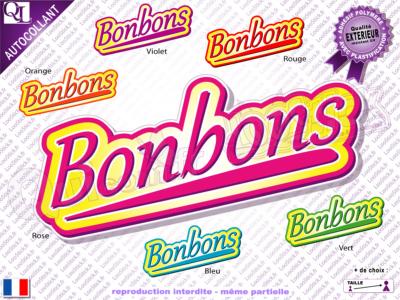 Autocollant BONBONS titre (ref1)