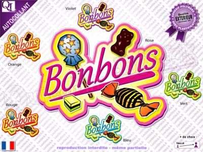 Autocollant BONBONS titre (ref2)