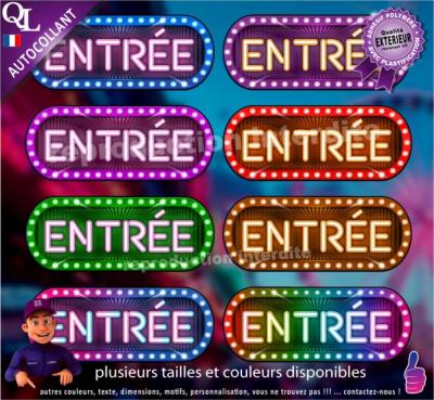 Autocollant enseigne foraine ENTREE effet néon