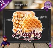 Autocollant GAUFRES LIEGEOISES détouré forain STICKER