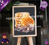 Autocollant GAUFRES LIEGEOISES détouré forain STICKER