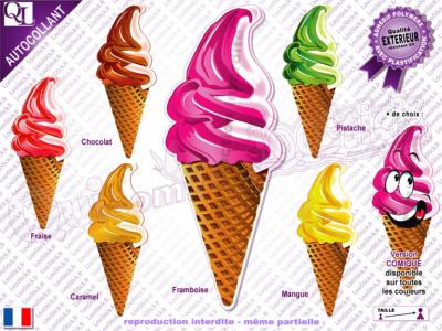 Autocollant Glace ITALIENNE cornet gaufre