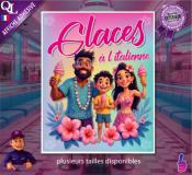 Autocollant affiche GLACES  L'Italienne famille hawai