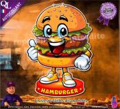 Autocollant HAMBURGER MASCOTTE COMIQUE ref1
