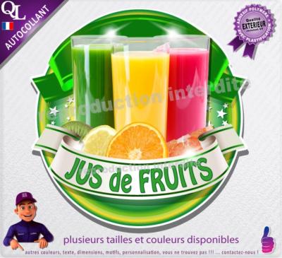 Autocollant JUS de FRUITS ruban forain STICKER